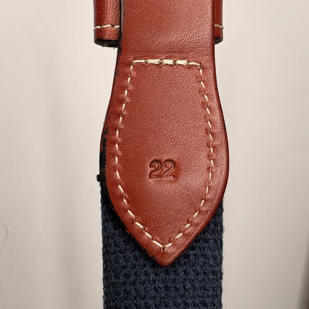 CLEMSON TIGERS Canvas Leather Belt Orange Solid Brass Buckle Boys Size 22‎ L 30